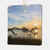 Zonsondergang over East Bay Keramisch Ornament (Links)