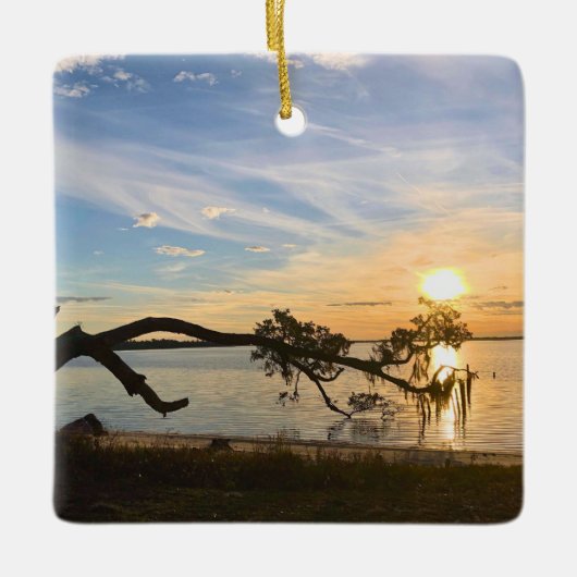 Zonsondergang over East Bay Keramisch Ornament (Voorkant)