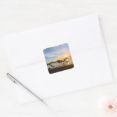 Zonsondergang over East Bay Vierkante Sticker (Envelop)
