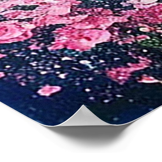 Zonsondergang over een serene stroom en bomen poster (Hoek)