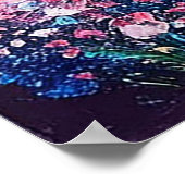 Zonsondergang over een serene stroom poster (Hoek)