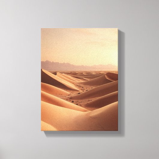 Zonsondergang Over Eindeloze Duinen Canvas Afdruk (Voorkant)