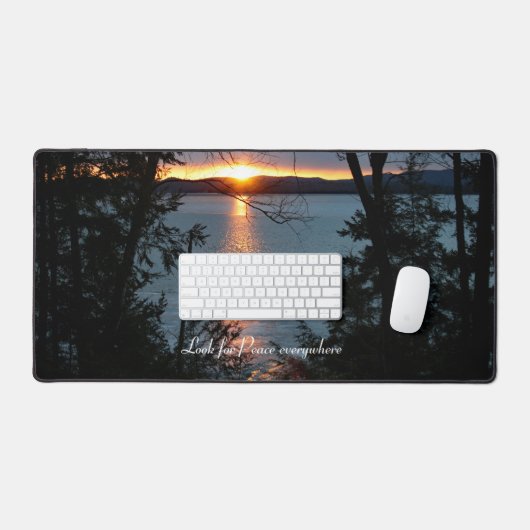Zonsondergang over Forest Lake Desk Mat (Keyboard & Muis)