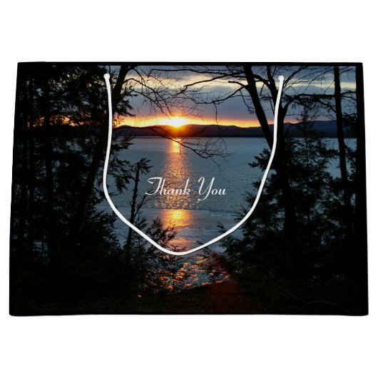 Zonsondergang over Forest Lake Gift Bag Groot Cadeauzakje (Voorkant)