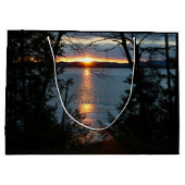 Zonsondergang over Forest Lake Gift Bag Groot Cadeauzakje (Achterkant)