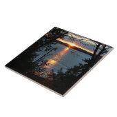Zonsondergang over Forest Lake keramische Tegel Tegeltje (Zijkant)