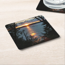 Zonsondergang over Forest Lake Paper Onderzetter