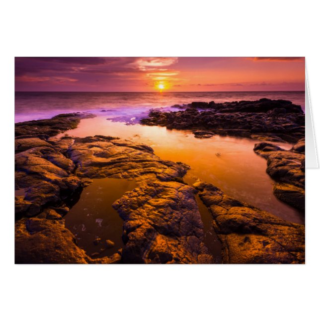 Zonsondergang over getijdenpoelen, Hawaï (Voorkant Horizontaal)