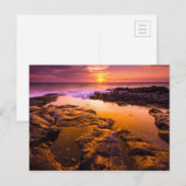 Zonsondergang over getijdenpoelen, Hawaï Briefkaart (Voorkant / Achterkant)