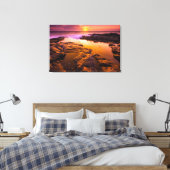 Zonsondergang over getijdenpoelen, Hawaï Canvas Afdruk (Insitu (Slaapkamer))