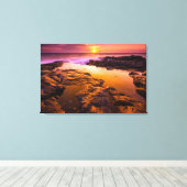 Zonsondergang over getijdenpoelen, Hawaï Canvas Afdruk (Insitu (Houten vloer))