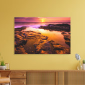 Zonsondergang over getijdenpoelen, Hawaï Canvas Afdruk (Insitu (Woonkamer))