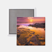 Zonsondergang over getijdenpoelen, Hawaï Magneet (Voorkant / Achterkant)