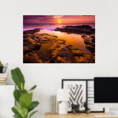 Zonsondergang over getijdenpoelen, Hawaï Poster (Thuiskantoor)