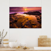 Zonsondergang over getijdenpoelen, Hawaï Poster (Keuken)