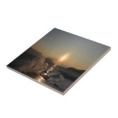 Zonsondergang over golven in de kustlijn van Kroat Tegeltje (Zijkant)