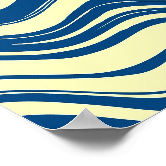 Zonsondergang over golven poster (Hoek)