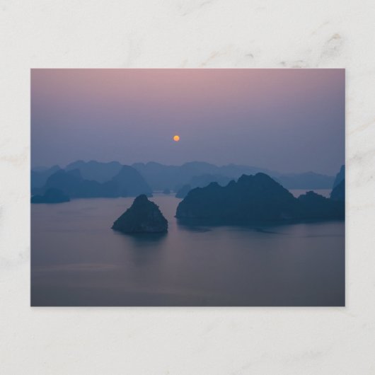 Zonsondergang over Halong Bay - Vietnam, Azië Briefkaart (Voorkant)