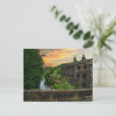 Zonsondergang over Hawksclough Bridge, Mytholmroyd Briefkaart (Staand voorkant)
