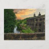 Zonsondergang over Hawksclough Bridge, Mytholmroyd Briefkaart (Voorkant)