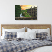 Zonsondergang over Hawksclough Bridge, Mytholmroyd Canvas Afdruk (Insitu (Slaapkamer))