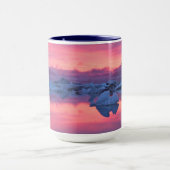 Zonsondergang over het Jokulsarlon-gletsjerlagune Mok (Midden)
