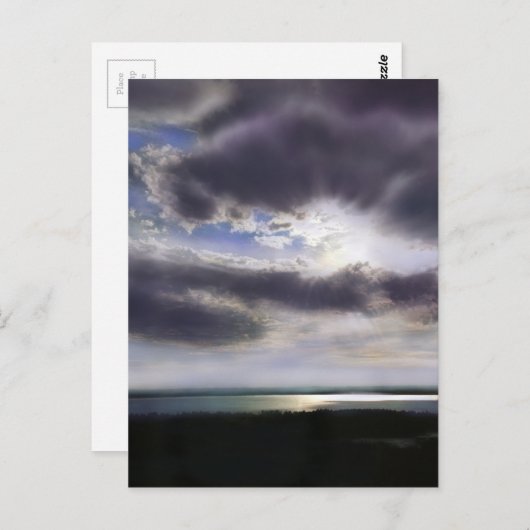 Zonsondergang over het oceaanmeer watermeerwolken briefkaart (Voorkant / Achterkant)