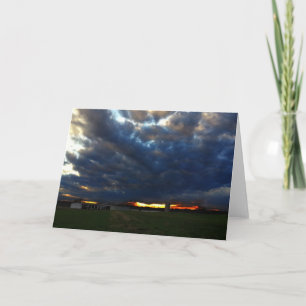 Zonsondergang over het platteland foto wenskaart kaart