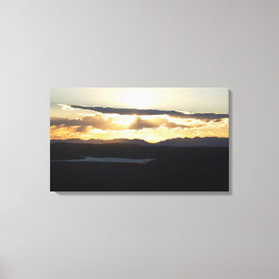 Zonsondergang over het Rampart Reservoir in Colora Canvas Afdruk