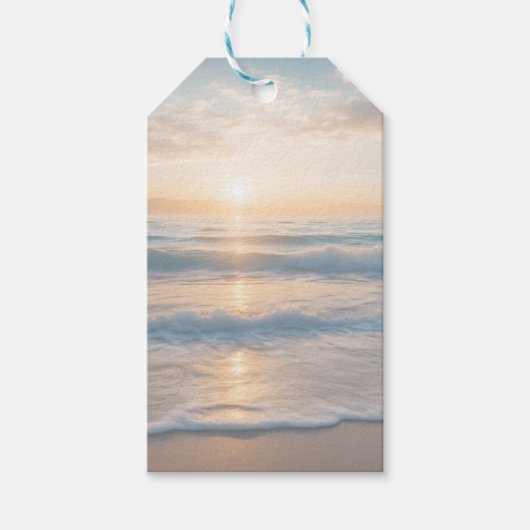 Zonsondergang over het strand cadeaulabel (Voorkant)