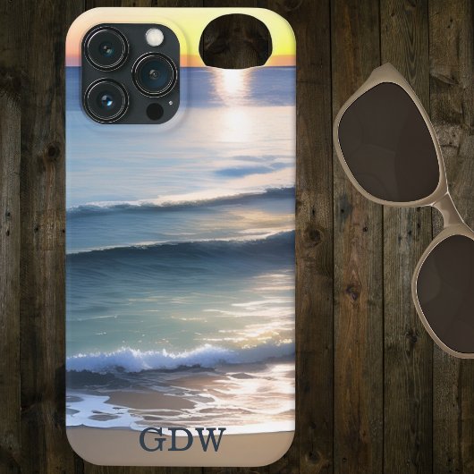 Zonsondergang Over het Strand Monogram Case-Mate iPhone Case