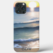 Zonsondergang Over het Strand Monogram Case-Mate iPhone Case (Achterkant)