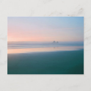 Zonsondergang over het strand, Twin Rocks, Oregon  Feestdagenkaart