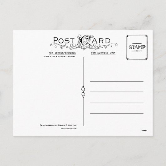 Zonsondergang over het strand, Twin Rocks, Oregon Feestdagenkaart (Achterkant)