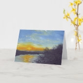Zonsondergang over het Wenskaart van de Kaart (Gele Bloem)