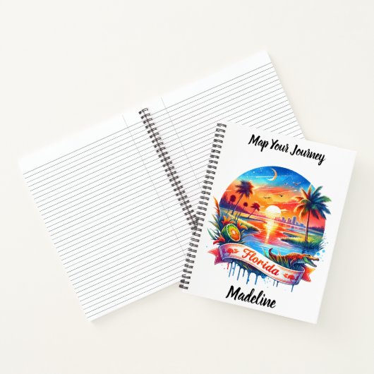 Zonsondergang over het wildlandschap van Florida Notitieboek (Binnen)