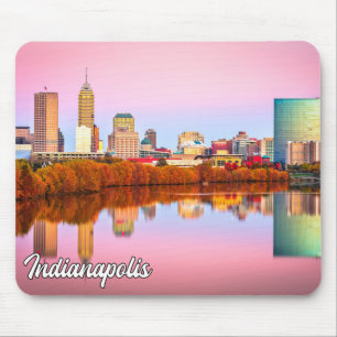 Zonsondergang over Indianapolis, Indiana, Verenigd Muismat