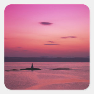 Zonsondergang over Isle of Skye, vanuit Mallaig, Vierkante Sticker
