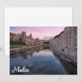 Zonsondergang over klein kanaal in Cospicua, Malta (Voorkant / Achterkant)