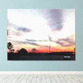 Zonsondergang Over Landelijk Landschap Canvas Afdruk (Insitu (Houten vloer))