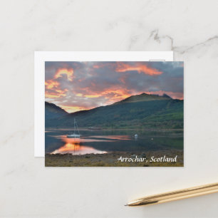 Zonsondergang over Loch Long, Arrochar, Schotland  Briefkaart