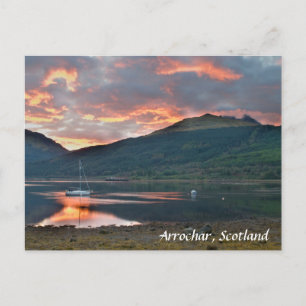 Zonsondergang over Loch Long, Arrochar, Schotland  Briefkaart
