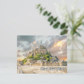 Zonsondergang over Mont-Saint-Michel, Normandië Briefkaart (Staand voorkant)