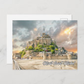 Zonsondergang over Mont-Saint-Michel, Normandië Briefkaart (Voorkant / Achterkant)