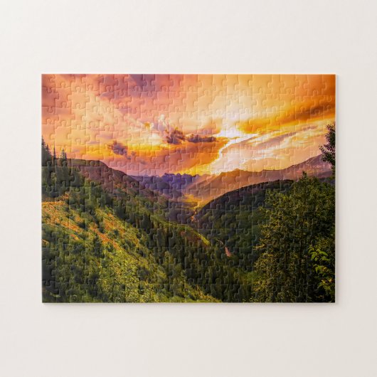 Zonsondergang over Montana. Legpuzzel (Horizontaal)