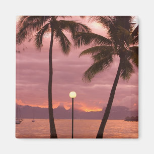 Zonsondergang over Moorea vanaf Sofitel Maeva Beac Magneet
