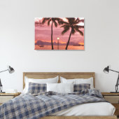 Zonsondergang over Moorea vanuit Sofitel Maeva Bea Canvas Afdruk (Insitu (Slaapkamer))