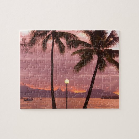 Zonsondergang over Moorea vanuit Sofitel Maeva Bea Legpuzzel (Horizontaal)