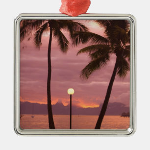 Zonsondergang over Moorea vanuit Sofitel Maeva Bea Metalen Ornament