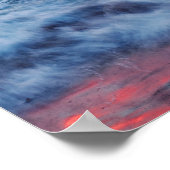 Zonsondergang over oceaangolven, Californië Poster (Hoek)